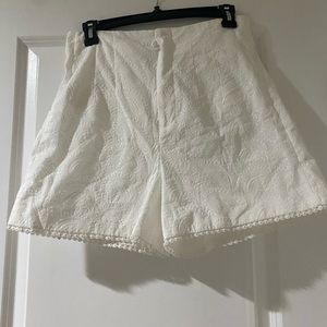 Zara White Lace Shorts Made In Morocco Brand NEW
